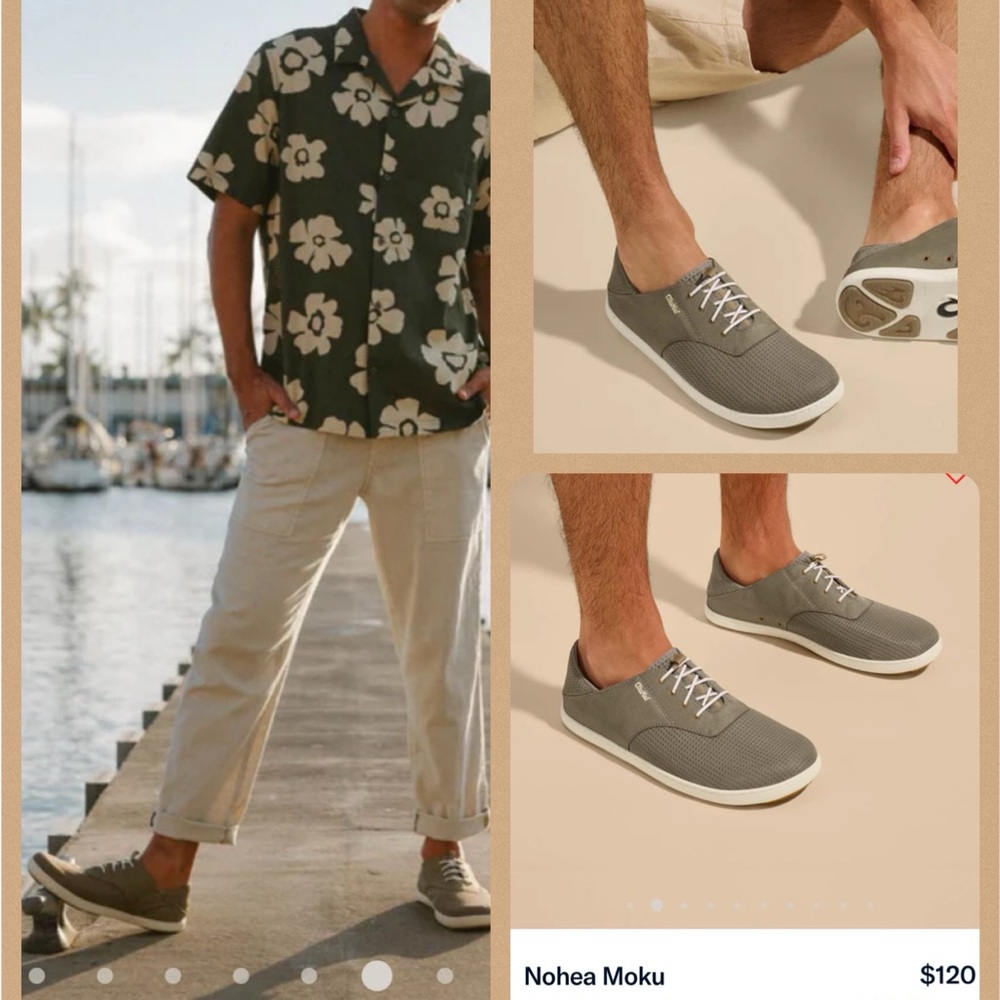 Olukai Nohea Moku Men's Gray Boat Shoes